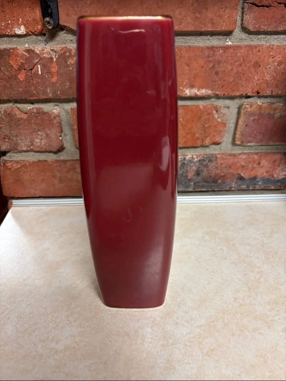 Made In Japan MCI Gilded Vase Burgundy With  Flowers/Birds/Butterflies
